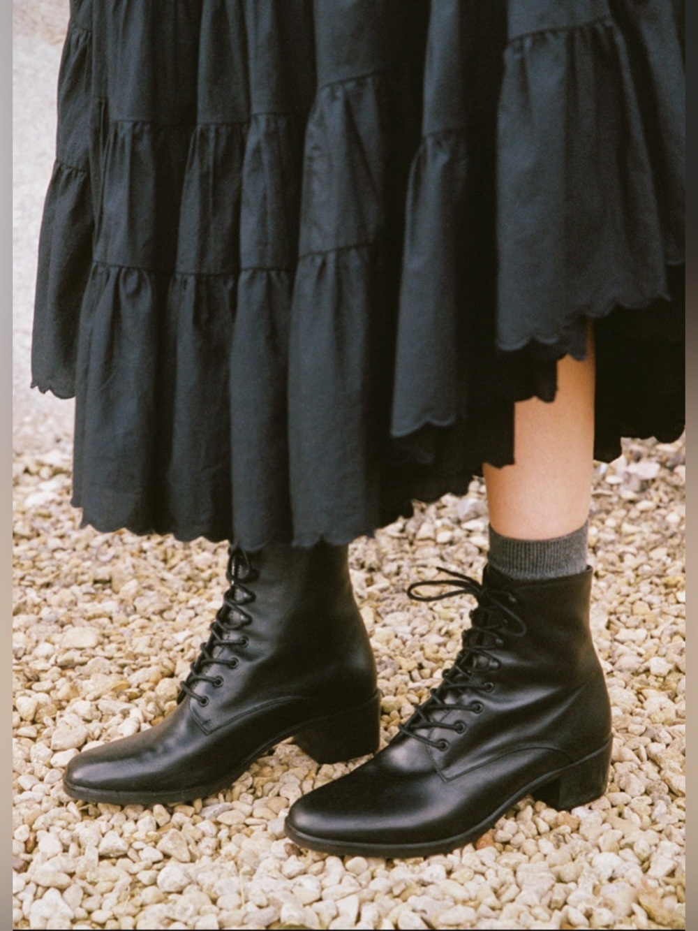 NWOB Dawn Lace-Up Boot in Black 7.5